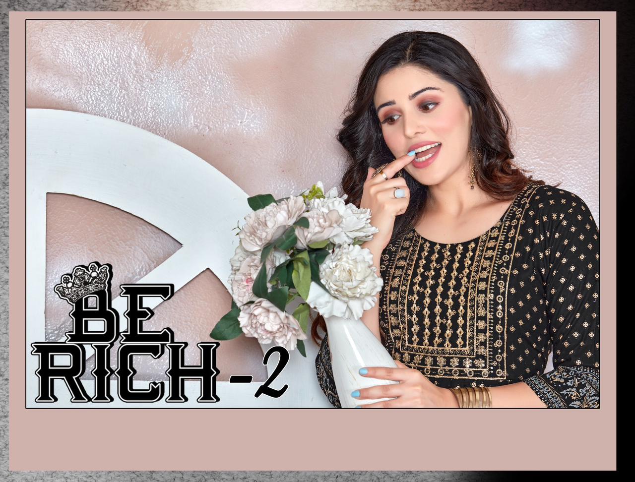 Golden Be Rich 2 Printed Rayon Anarkali Kurtis Catalog
